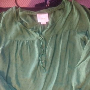 Maeve Anthropologie Kelly green blouse